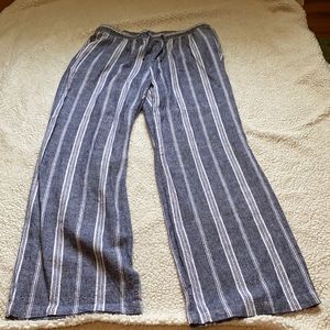 Striped wide leg pants